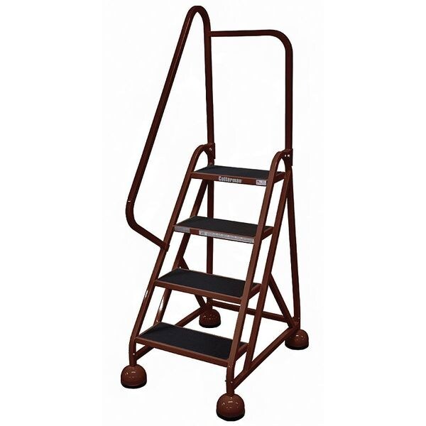 66 in H Steel Rolling Ladder, 4 Steps