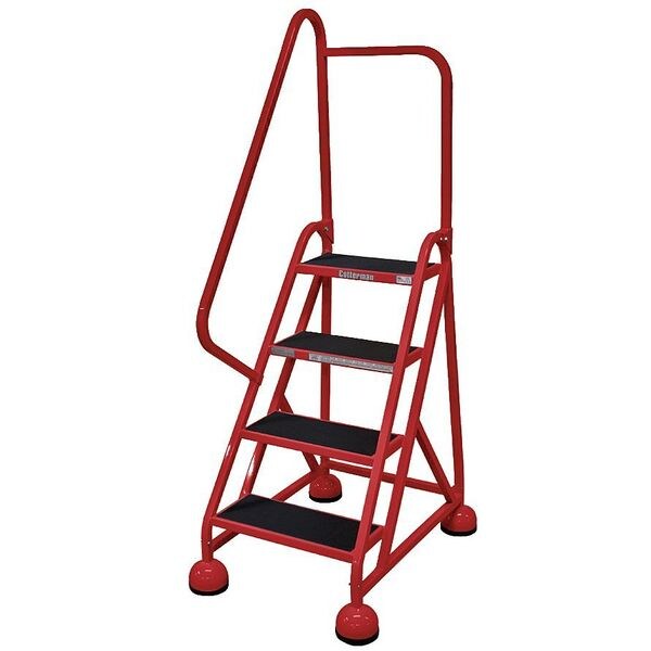 66 in H Steel Rolling Ladder, 4 Steps
