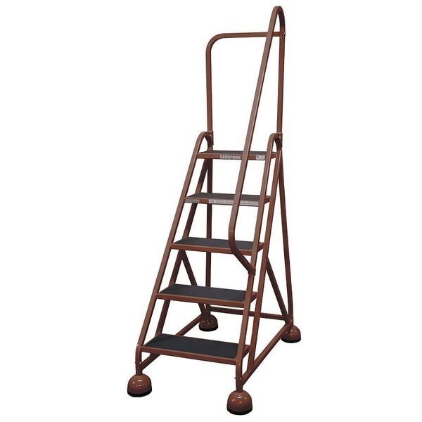 75 in H Steel Rolling Ladder, 5 Steps