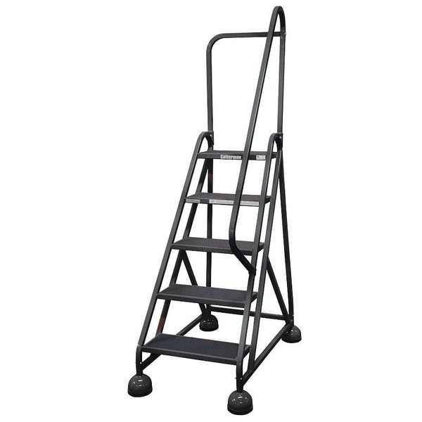75 in H Steel Rolling Ladder, 5 Steps