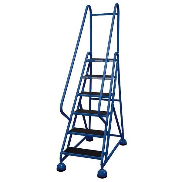 84 in H Steel Rolling Ladder, 6 Steps