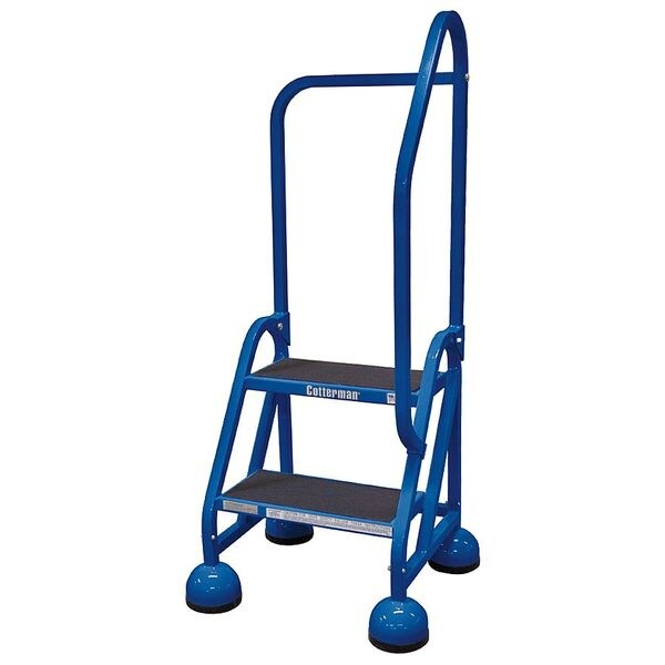 48 in H Steel Rolling Ladder, 2 Steps