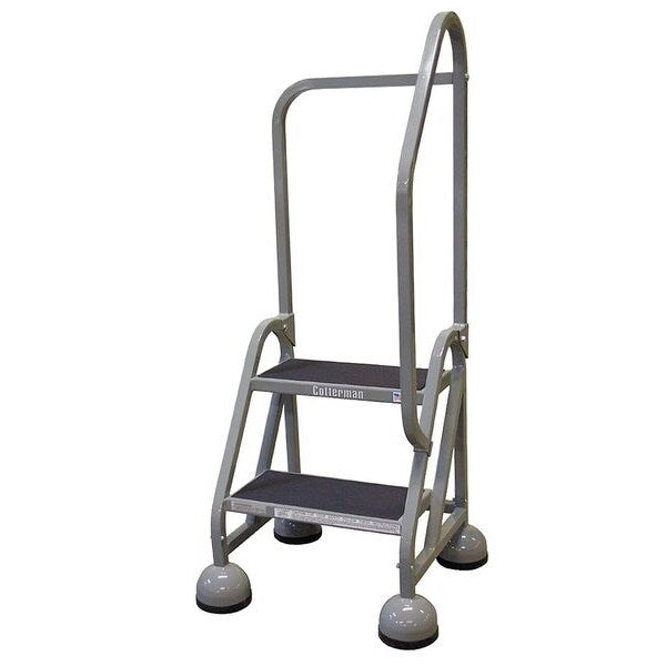 48 in H Steel Rolling Ladder, 2 Steps