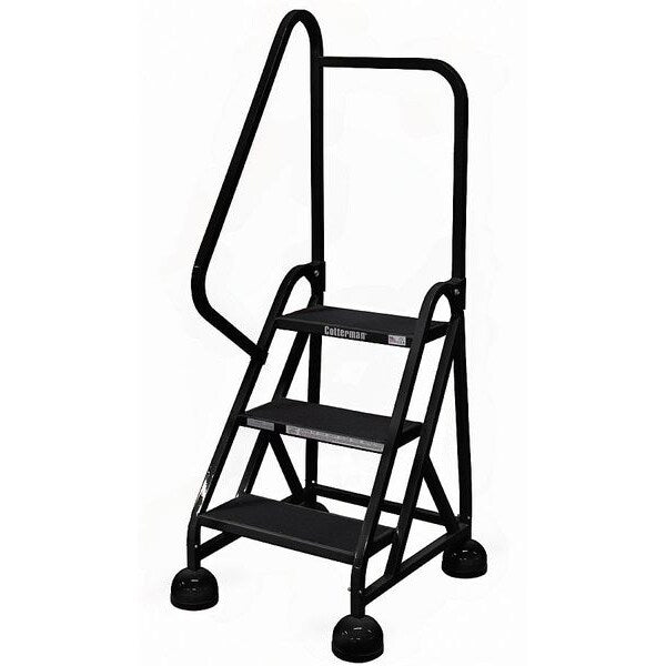 57 in H Steel Rolling Ladder, 3 Steps