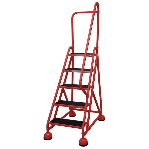 75 in H Steel Rolling Ladder, 5 Steps