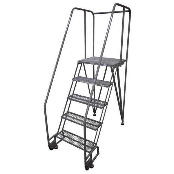 80 in H Steel Tilt and Roll Ladder, 5 Steps