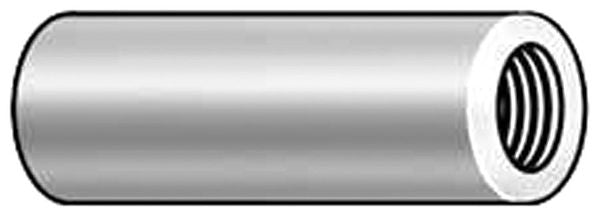 Round Standoffs, #4-40 Thrd Sz, 3/8 in Bd L, Brass Nickel Plated, 1/4 in OD, 10 PK