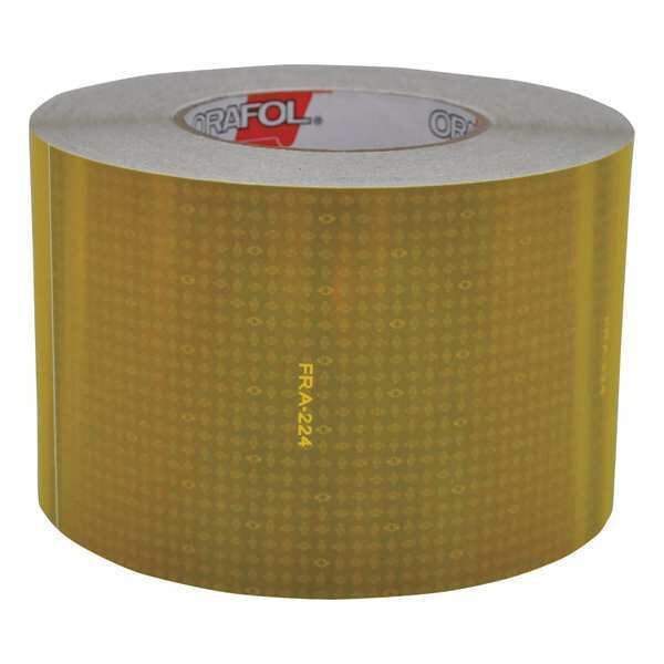 Reflective Tape, W 4 In, Yellow
