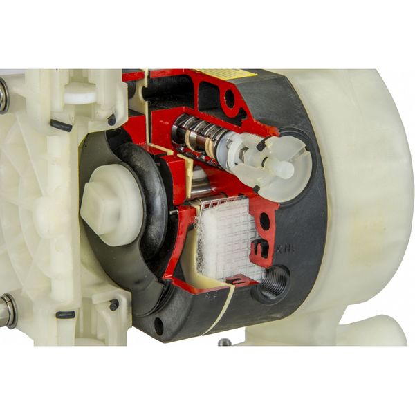 Double Diaphragm Pump, Polypropylene, Air Operated, Santoprene, 15 GPM