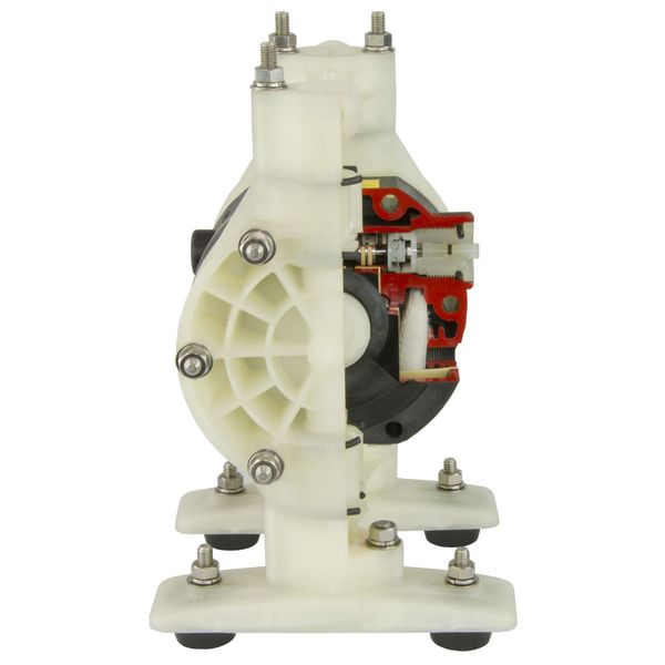 Double Diaphragm Pump, Polypropylene, Air Operated, Santoprene, 15 GPM