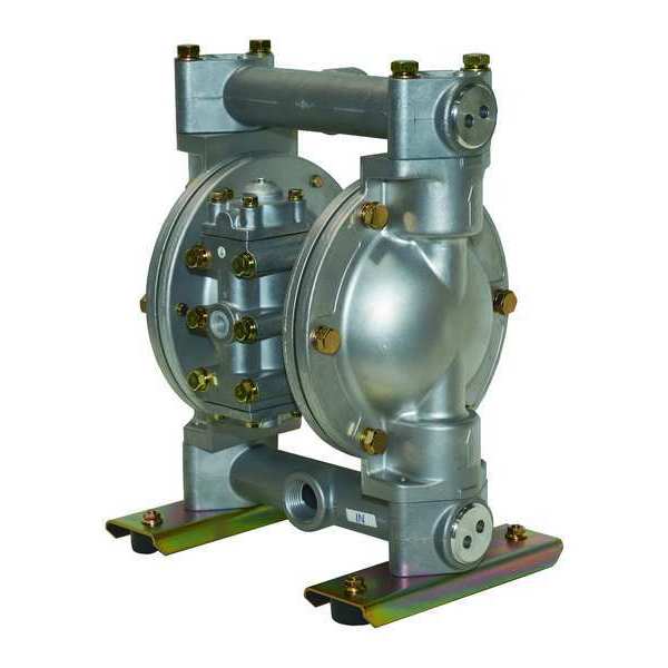 Double Diaphragm Pump, Aluminum, Air Operated, Buna N, 49 GPM