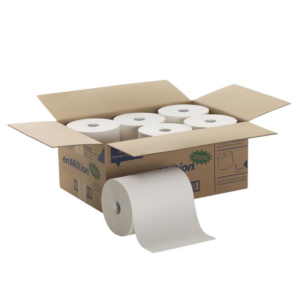 enMotion Hardwound Paper Towels, 1, Continuous Roll, 800 ft, White, 6 PK