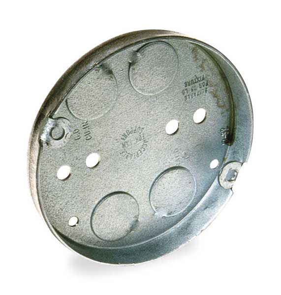 Electrical Box, Round Ceiling Pan, Color: Silver