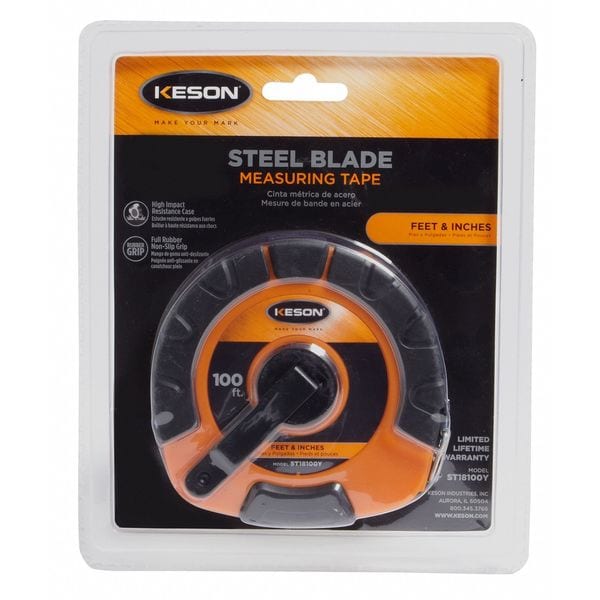 100 ft Tape Measure, 3/8 in Blade
