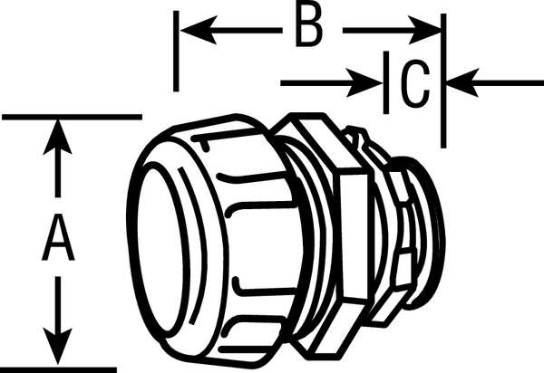 Noninsulated Connector, 3/8 In., Straight