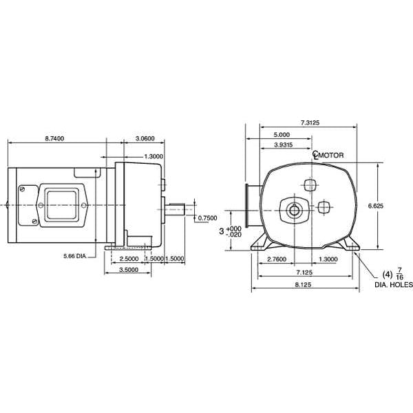 DC Gearmotor, 353.0 in-lb Max. Torque, 43 RPM Nameplate RPM, 90V DC Voltage