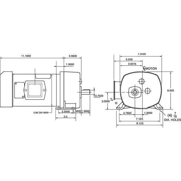 DC Gearmotor, 202.0 in-lb Max. Torque, 144 RPM Nameplate RPM, 90V DC Voltage