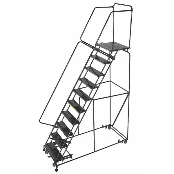 133 in H Steel Rolling Ladder, 10 Steps
