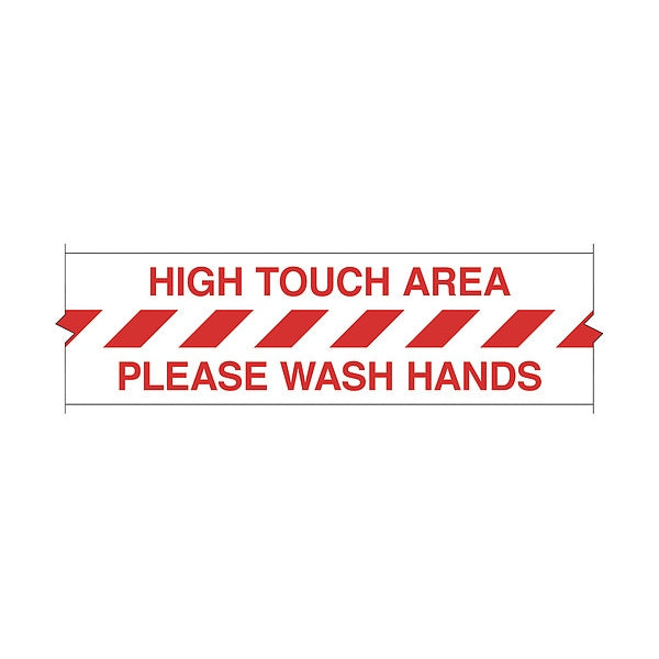 High Touch Area Floor Tape, 100 ft H, 4 in W, Polyester, Spanish, 170547