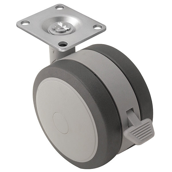 125mm Non-Marking Thermoplastic Elastomer Swivel Caster, Side Brake, Loads Up To 225 lb