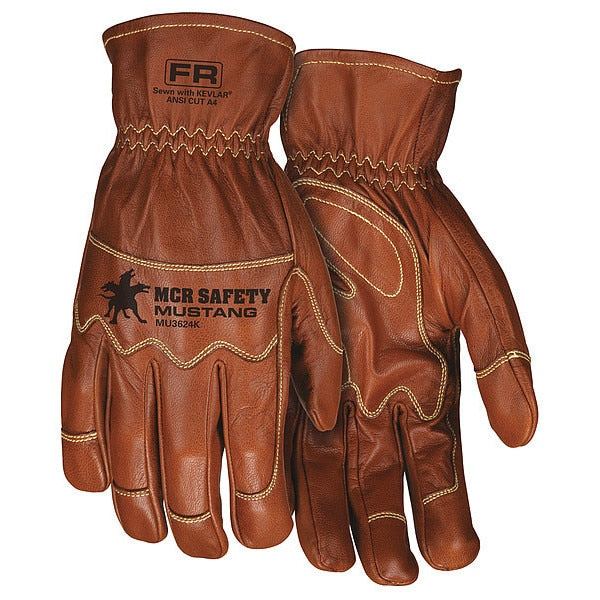 Leather Gloves, Brown, M, PR