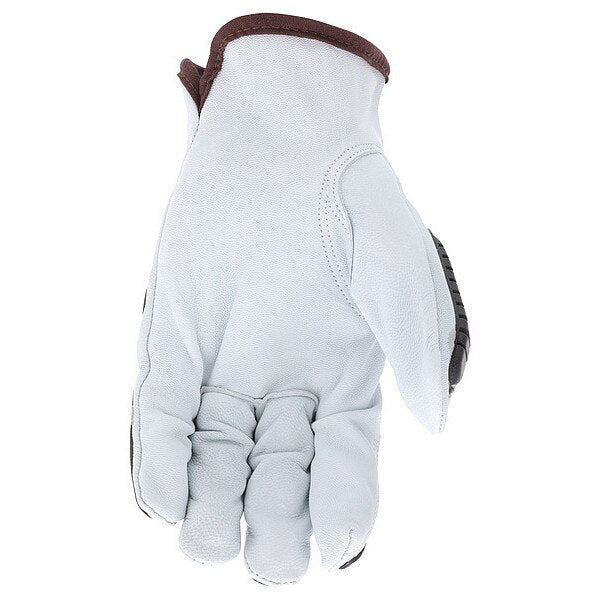 Leather Gloves, White, M, PK12