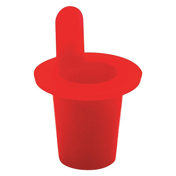 Side Lift-Tab Tapered Plug, Red, Low-Density Polyethylene 1000 PK