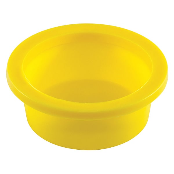 Tapered Thick Flange Cap/Plug, Yellow, 100 PK