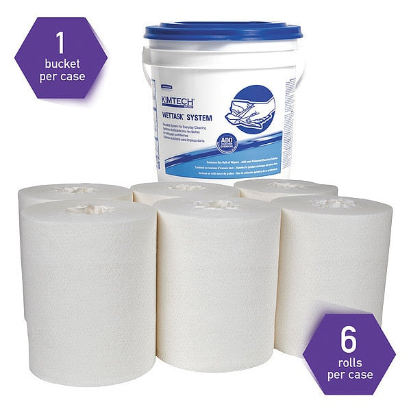 Dry Wipe Roll, White, Meltblown, 90 Wipes, 12 in x 6 in