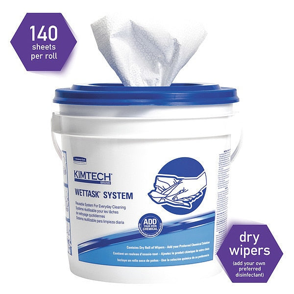 Dry Wipe Roll, White, Meltblown, 90 Wipes, 12 in x 6 in