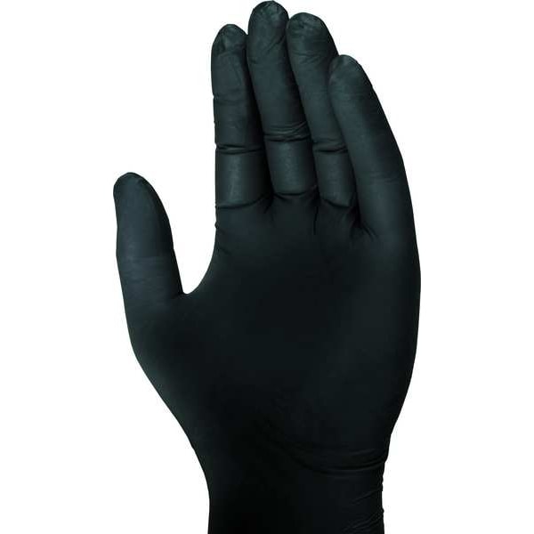 Disposable Gloves, Nitrile, Black, 100 PK