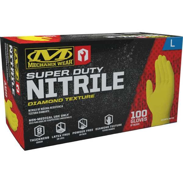 Diposable Gloves, Nitrile, Orange, L ( 10 ), 100 PK