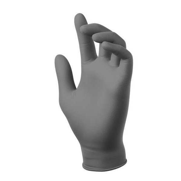 Disposable Gloves, Nitrile, Gray, 50 PK