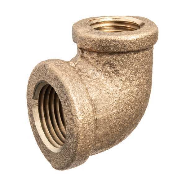 90 Elbow Reducer, Brass, 3/4 x 1/4 in