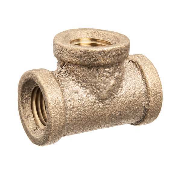 Tee, Brass, 1 1/4 in Pipe Size, Female BSPT