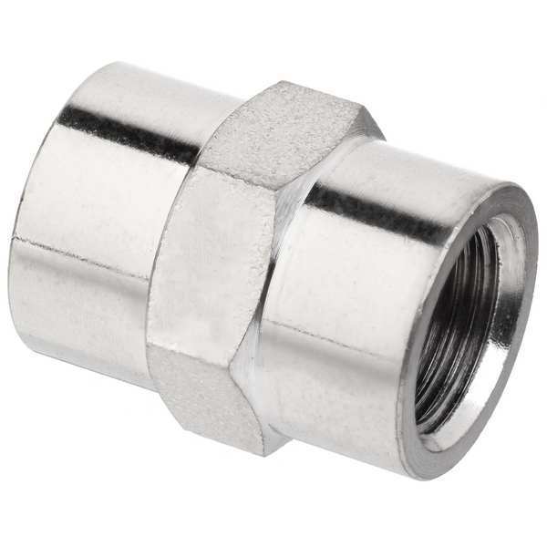 Coupling, Nickel-Plated Brass, 3/8 in