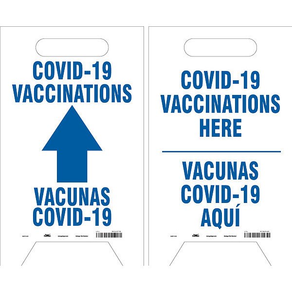 Floor Sign, 20 in H, 12 in W, Plastic, English, Spanish, 60XZ72