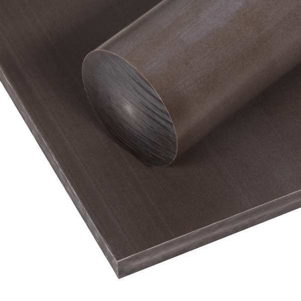 Brown Plastic Sheet 24 in L x 12 in W x 0.25 in Thick