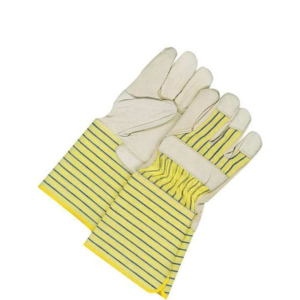 Leather Gloves, Cowhide Palm, Elastic