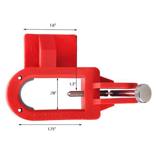 Circuit Breaker Lockout, Red, 4-1/2
