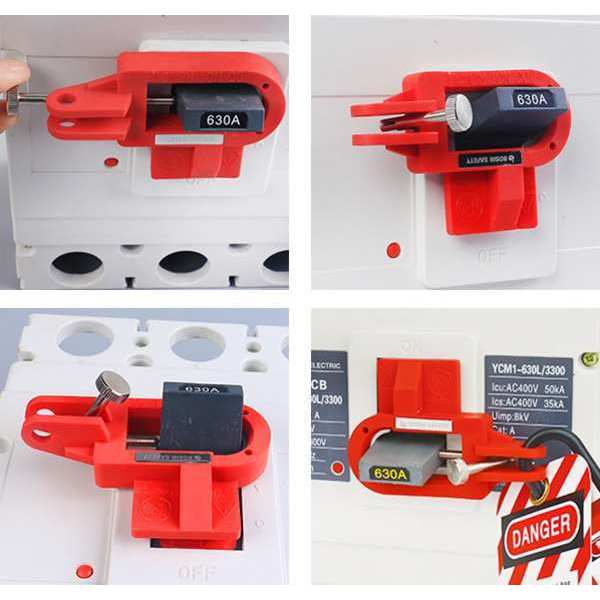Circuit Breaker Lockout, Red, 4-1/2
