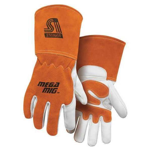 Welding Gloves, MIG Application, Orange, PR, Glove Size: 2XL