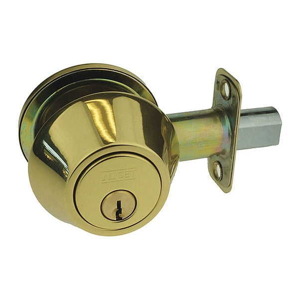 Grd 2 Sngl Cyl Deadbolt, Lifetime Brass