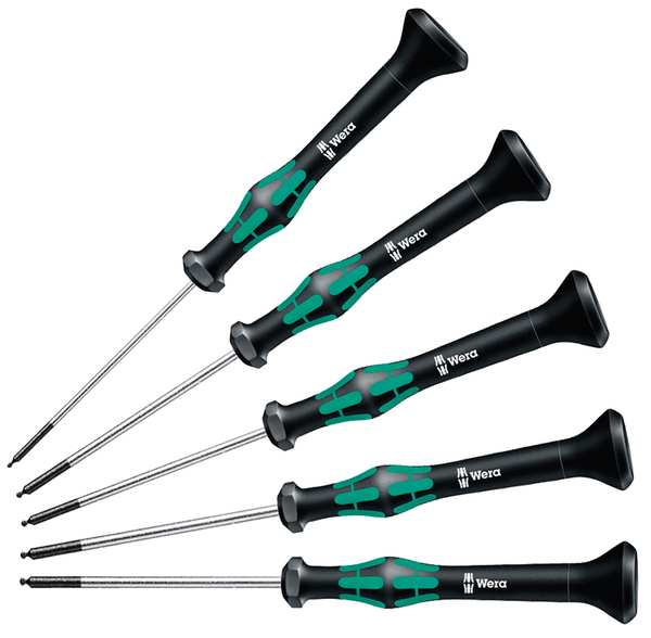 Precision Screwdriver Set, Ball Hex, Metric, 5 pcs