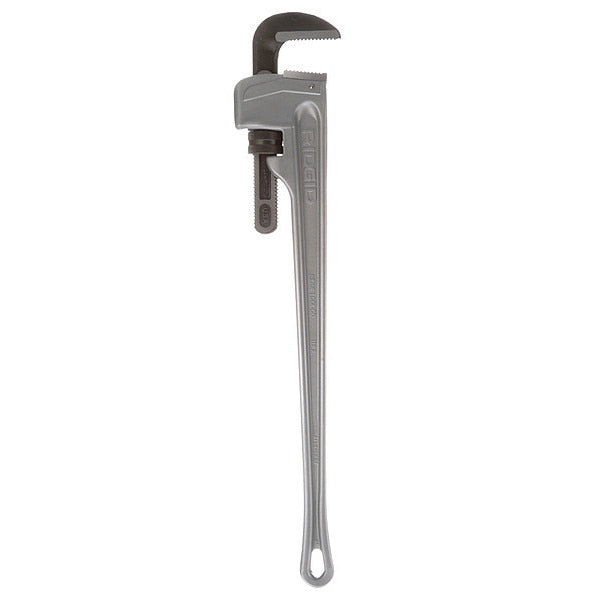Pipe Wrench, Straight, Aluminum, 36 in L, 5 in Jaw Capacity