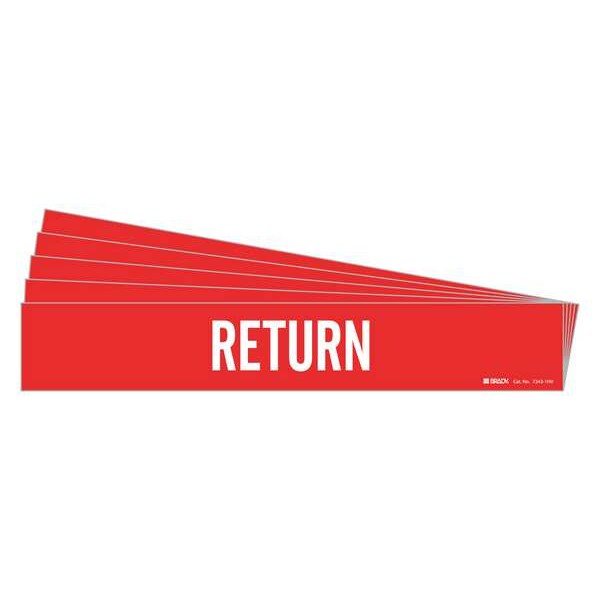 Pipe Marker, Adhesive, White, Return, PK5, 7243-1HV-PK