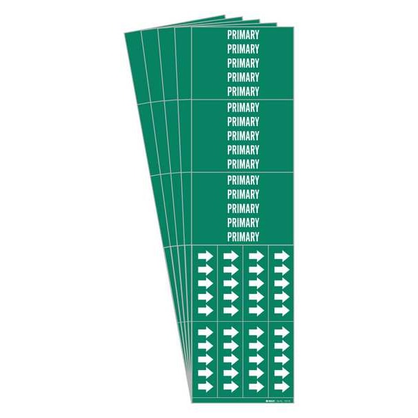 Pipe Marker, Adhesive, White, Primary, PK5, 7221-3C-PK