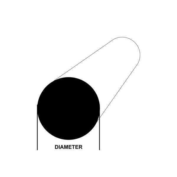 Carbon Steel Rod, 12 in L, 1/4 in Dia.