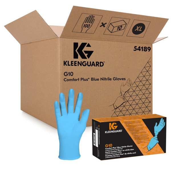 Disposable Gloves, Nitrile, Blue, 100 PK
