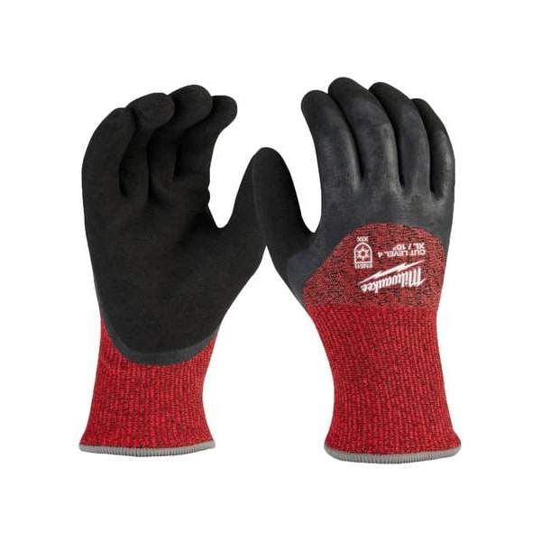 Level 4 Cut Resistant Latex Dipped Winter Insulated Gloves - X-Large